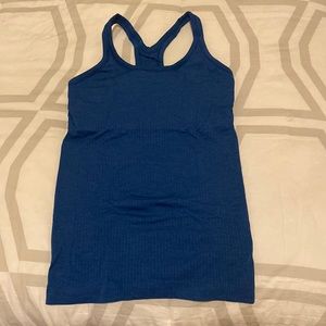 lululemon ebb to street tank in dark blue, size 4